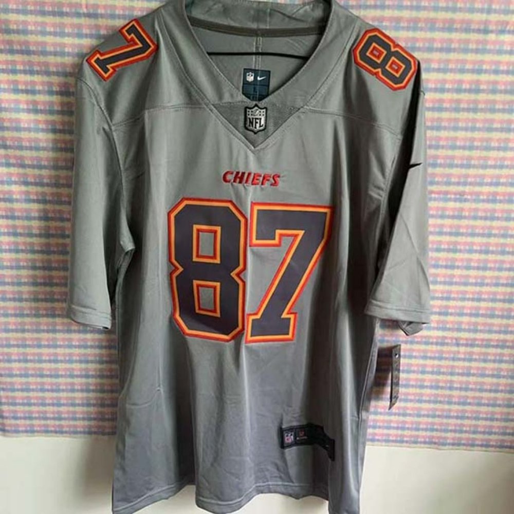 Nike Travis Kelce Gray Kansas City Chiefs 87# Jersey NFL